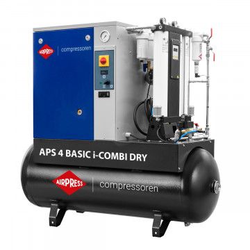 Компресор гвинтовий APS 4 Basic i-Combi Dry 10 бар 4 к.с./3 кВт 366 л/хв 200L з адсорбційнийм наборем фільтраційнийм OFAG4